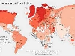 Создана карта мира из числа интернет-пользователей